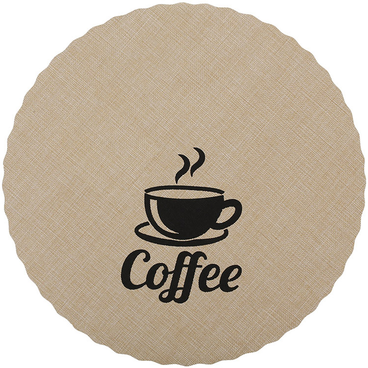 Набор 12 сервировочных ковриков Doily Coffee Ø38см, плейсматы (подтарельники), бежевый