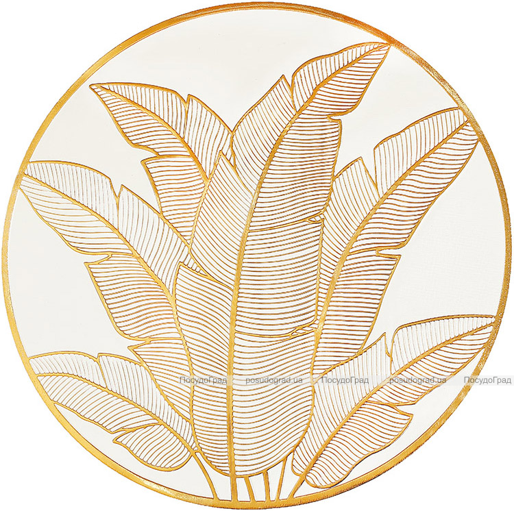 Набір 4 сервірувальних килимка Margrese Doily Floral Ø38см, плейсмат (подтарельник), білий із золотом