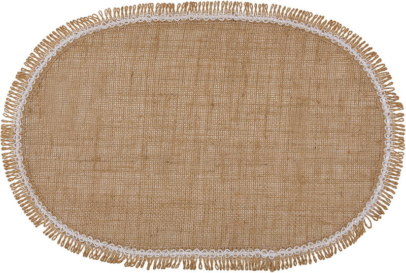 Набор 6 льняных подтарельников "Natural Lace" 30х45см, овальные