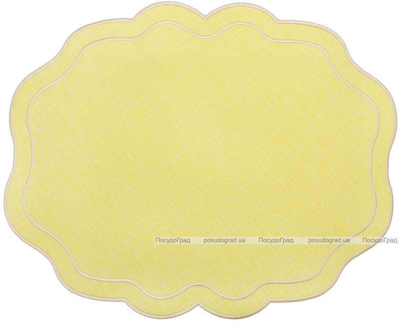 Набір 6 тканинних сервірувальних серветок (плейсмат) "Sunny Wave" 40x50см жовті
