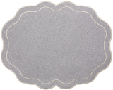 Набір 6 тканинних сервірувальних серветок (плейсмат) "Wave Linen" 40x50см сіри