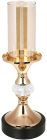 Подсвечник металлический со стеклянной колбой "Golden Aura" 28см