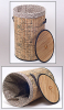 Кошик для білизни "Bamboo Tube" циліндрична, "Написи", складна, висота 55см