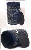 Кошик для білизни "Bamboo Tube" циліндрична "Написи чорно-білі", складна, висота 60см