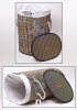 Кошик для білизни "Bamboo Tube" овальна "Написи чорно-білі", складна, висота 55см