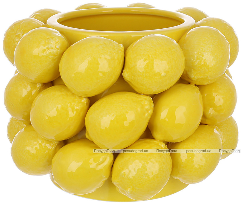Ваза Lemon фарфоровая декоративная, 19см, диаметр 26см