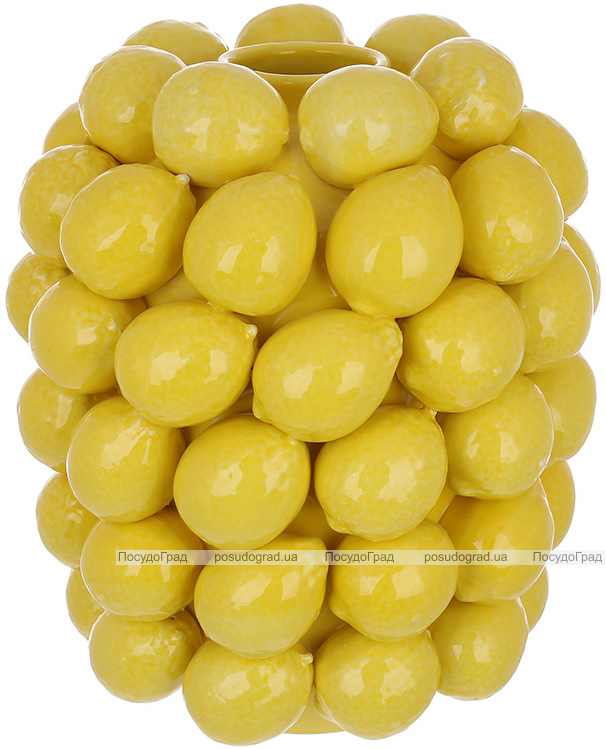 Ваза порцелянова "Lemon" Ø22х29см з рельєфним декором жовті лимони