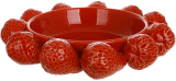 Фруктовница фарфоровая "Strawberry" Ø25х6см с рельефным декором, красная клубника