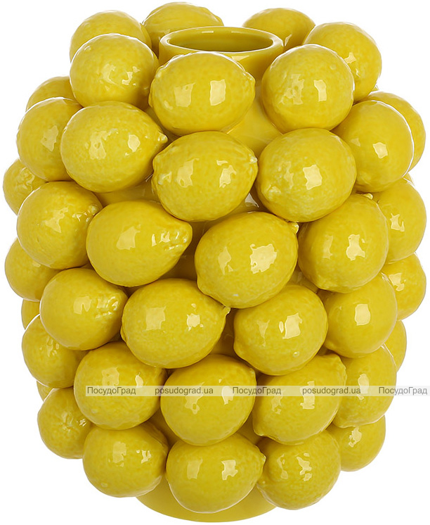 Ваза порцелянова "Lemon" Ø24х30см з рельєфним декором жовті лимони