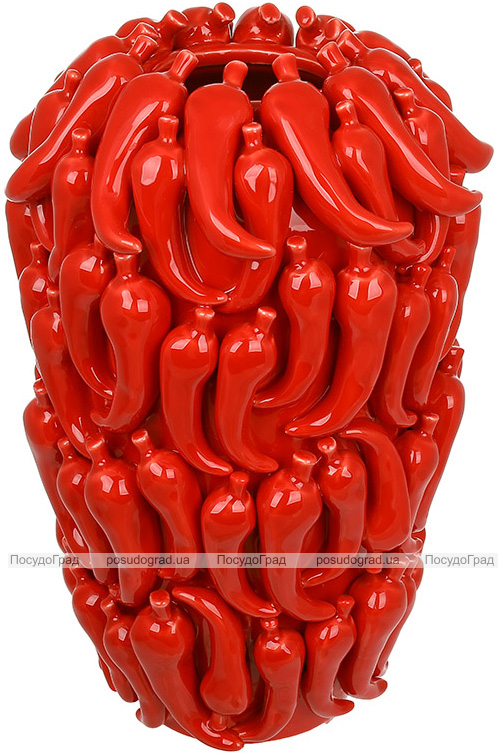 Ваза порцелянова "Chili Pepper" Ø21х35см з рельєфним декором, червона