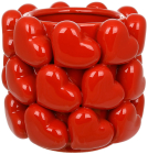 Ваза фарфоровая "Heart" Ø21х20см с рельефным декором "Сердца", красная
