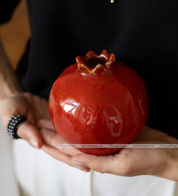 Ваза порцелянова "Pomegranate" Ø10.5х10см, бордовий гранат
