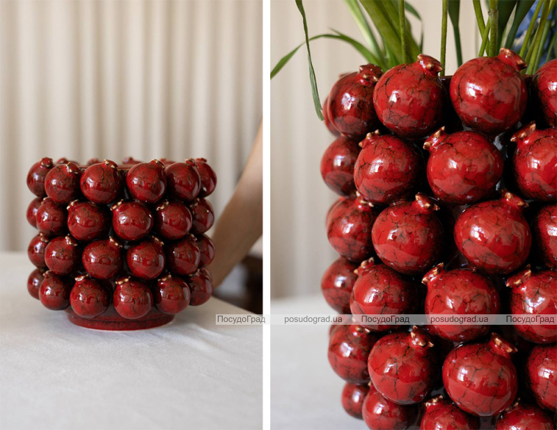 Ваза порцелянова "Pomegranate" Ø19х16см, бордова