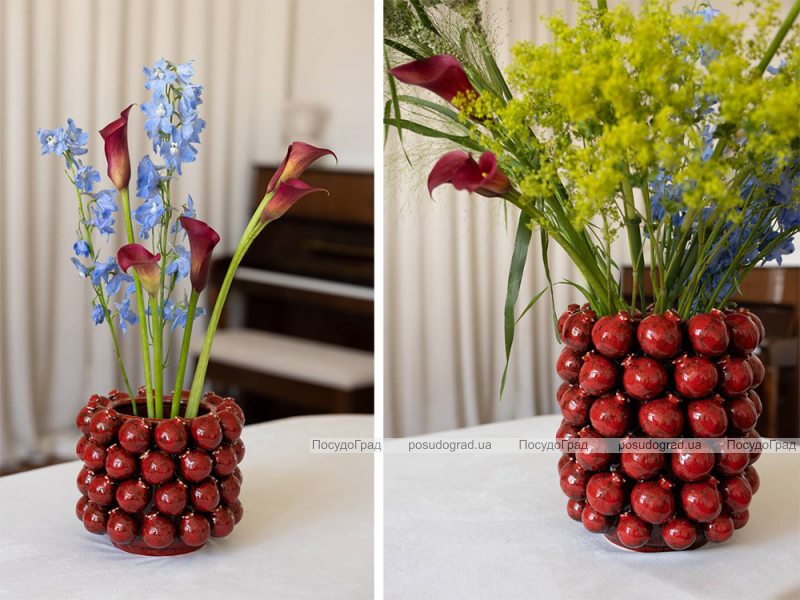 Ваза порцелянова "Pomegranate" Ø24х27см, бордова