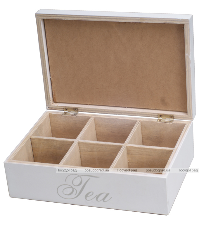 Коробка для чаю Tea Нearts 6-ти секційна 24x16x8см