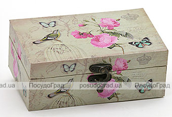 Деревянная шкатулка "Стефани Birdcage with Pink Rose", 16x10x6см