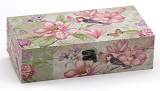 Деревянная шкатулка "Стефани Flowers and Birds Lime background Design 1", 29x15x8см
