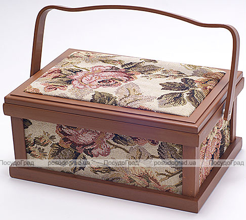 Шкатулка для рукоделия "Констанция Tapestry with Roses Beige", 27.8x19.8x13.3см