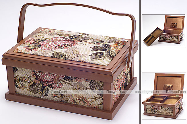 Шкатулка для рукоделия "Констанция Tapestry with Roses Beige", 27.8x19.8x13.3см