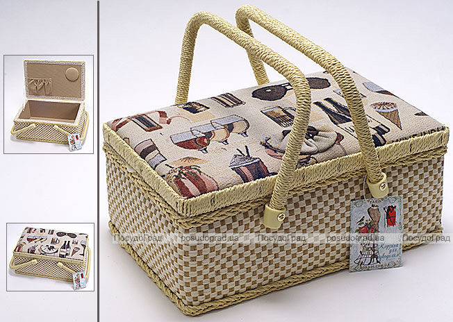 Шкатулка для рукоділля "Констанція Wine Industry Beige Mni", 27.5x18x12cм