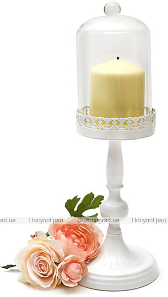 Підсвічник Labrim 11.5х11.5х33см, зі скляним ковпаком