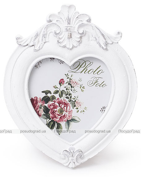 Фоторамка Sweet White "Біла Лілія" форма серця 12.7х10.3см