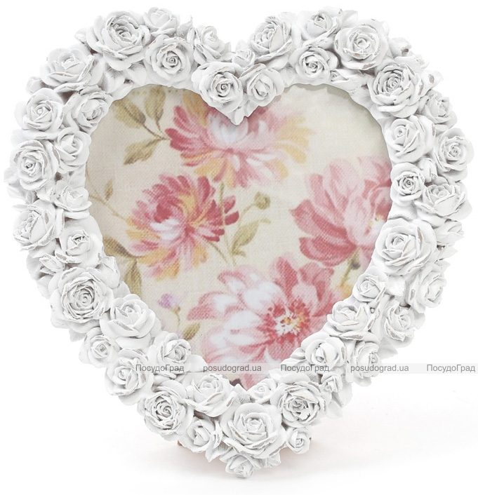 Фоторамка Sweet White "Білі Троянди" у формі серця, фото 14х15см