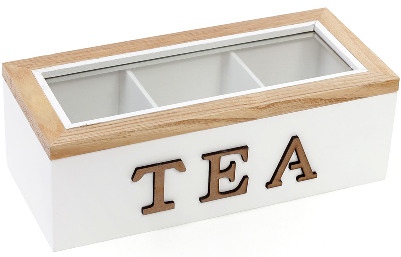Коробка-шкатулка "I Love Tea" для чаю та цукру 3-х секційна 23x10.5x8см