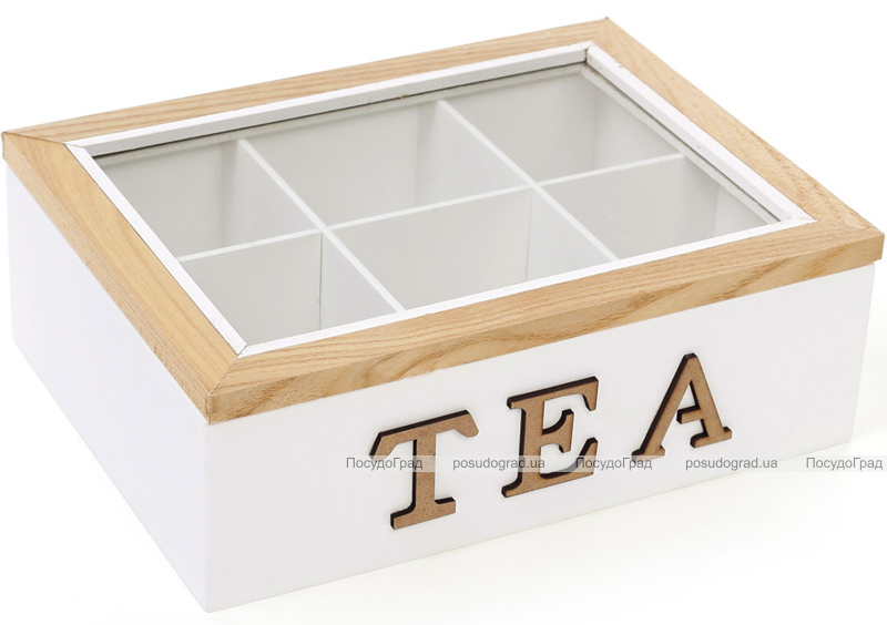 Коробка-шкатулка "I Love Tea" для чаю та цукру 6-ти секційна 23x17.5x8см
