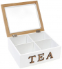Коробка-шкатулка "I Love Tea" для чаю та цукру 4-х секційна 20x18x8см