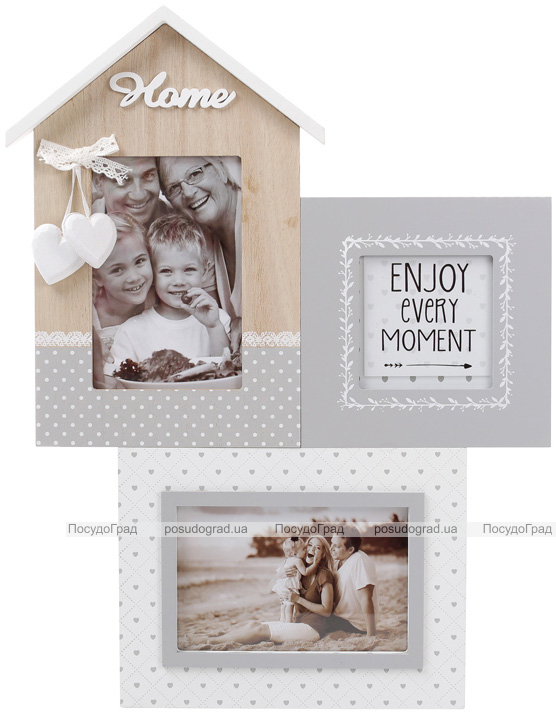 Фоторамка-колаж "Enjoy Moment" HOME, панно настінне на 3 фото