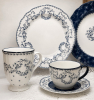 Набор 2 фарфоровых обеденных тарелок "Vintage Blue" Ø20.5см, синий декор