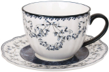 Чайный набор фарфоровых чашек "Vintage Blue" 270мл на 2 персоны с блюдцами