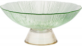 Фруктовница из цветного стекла Viterbo Emerald Ø25см, изумрудный с золотым