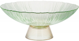 Фруктовница из цветного стекла Viterbo Emerald Ø33см, изумрудный с золотым
