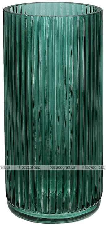 Ваза стеклянная Ancient Glass "Emerald" Ø9х20см, изумрудное стекло