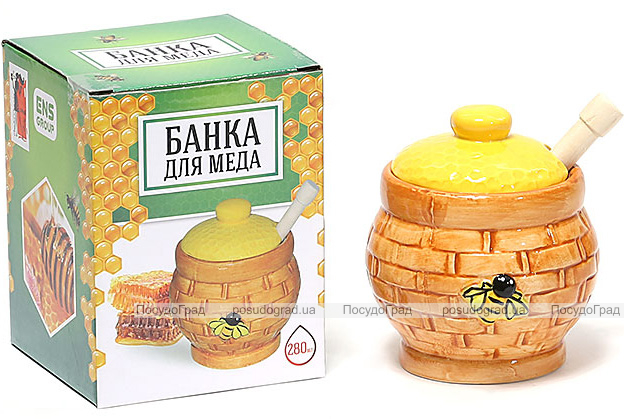 Медовница с ложкой Honey "Плетенка"