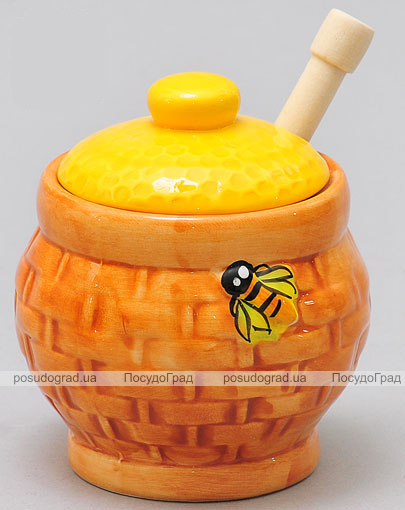 Медовница с ложкой Honey "Плетенка"
