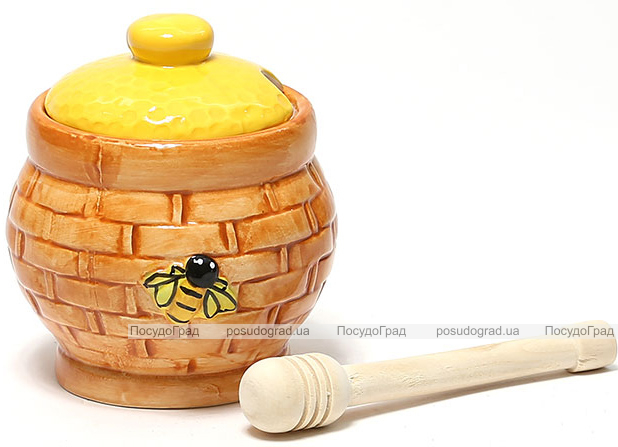 Медовница с ложкой Honey "Плетенка"
