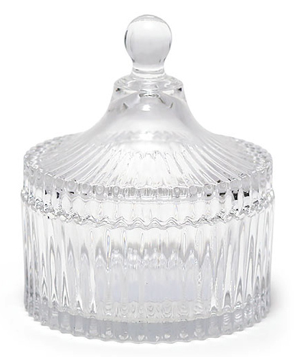 Цукорниця скляна Bona Glass Ø10.5х12см зі скляною кришкою