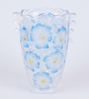 Ваза стеклянная Bona Glass 24см "Голубые цветы"