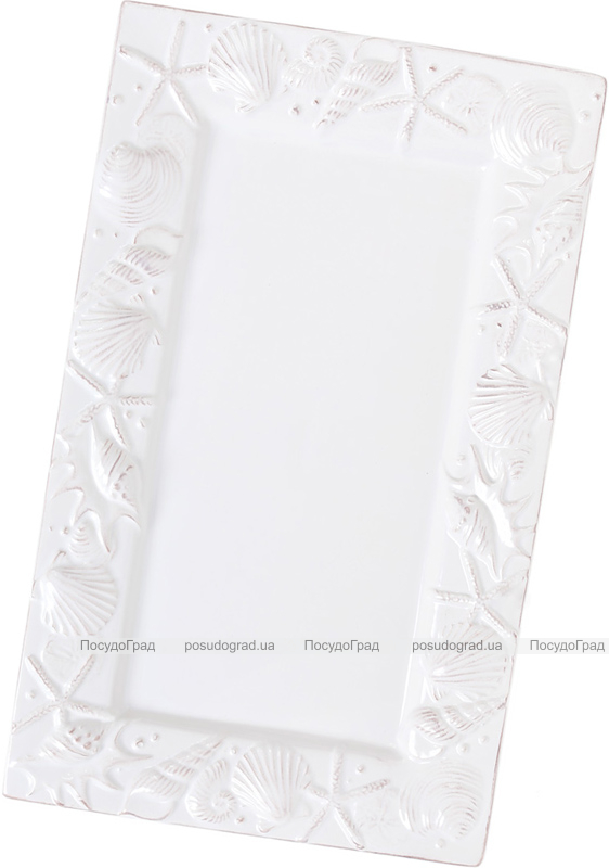 Блюдо керамическое "Морской Бриз" 31х19см, белая керамика