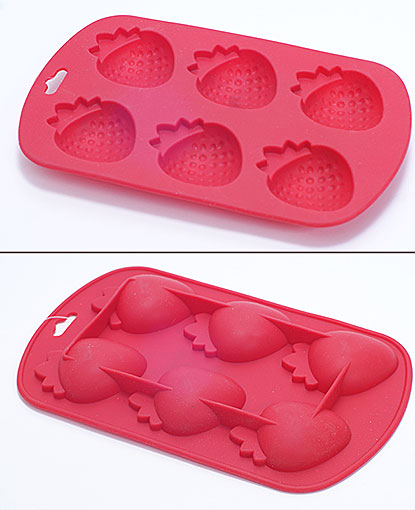 Силіконова форма для льоду Strawberry з підсилювачем 19х12х3см