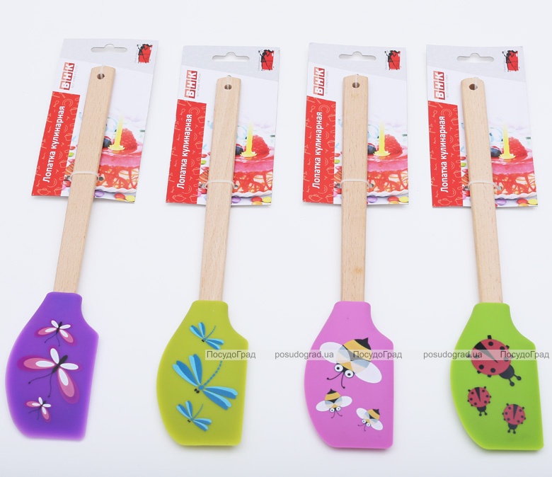 Лопатка кулинарная Summer Meadow силиконовая 31см с деревянной ручкой