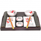 Набір для суші Iwaki Sushi Set 13 предметів на дерев'яній таці