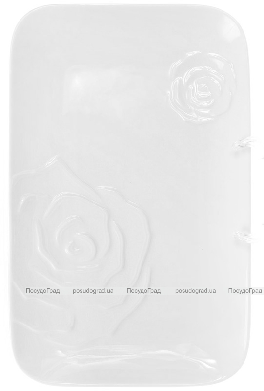 Блюдо фарфорове "White Rose" прямокутне 34х21.5см (білий фарфор)