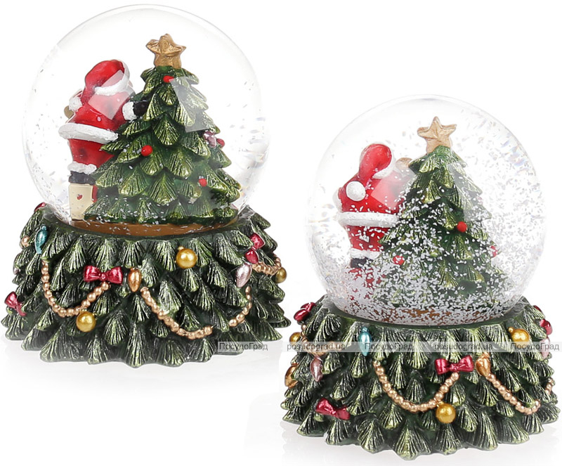 Декоративный водяной шар "Ребята у ёлочки" 16.5см, музыкальный