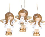 Набор 3 подвесные фигурки "Ангелочек" White&Gold 7.5х5.5х10см
