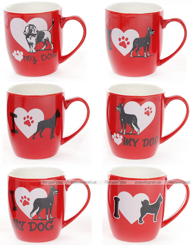 Кружка фарфоровая "I love Dog" 240мл