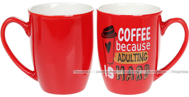 Кружка фарфоровая "Coffee First" 340мл